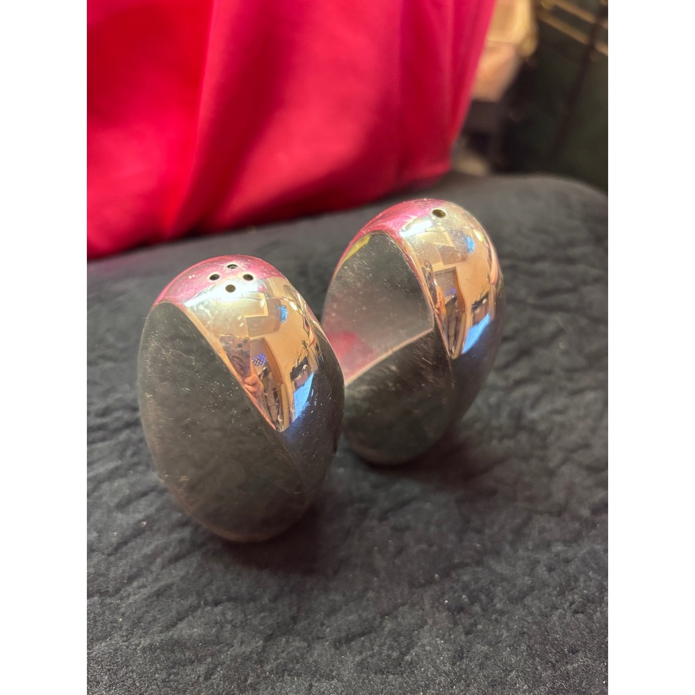 Nambe Twist Salt and Pepper Shakers Set Polished Alloy 5227 Mid Century Modern